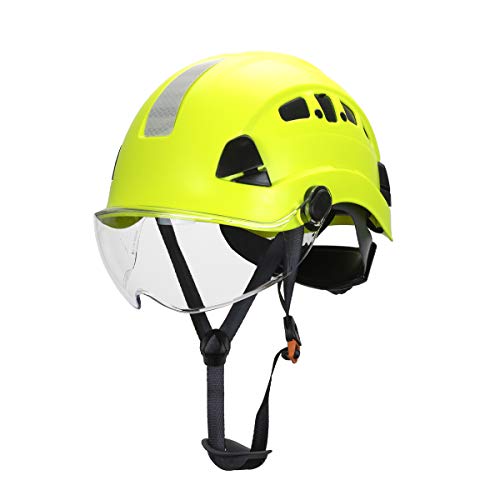 Defender Safety H1-CH Safety Helmet Hard Hat with Visor ANSI Z89.1...