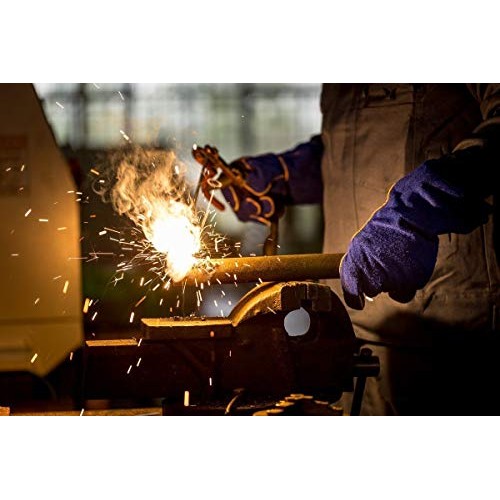 DEKO Welding Gloves Blue 14 inch Leather Forge Heat Resistant Weld...