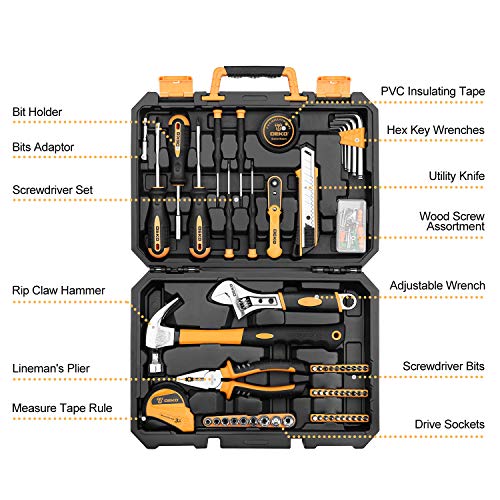 DEKOPRO 100 Piece Home Repair Tool Set,General Household Hand Tool...