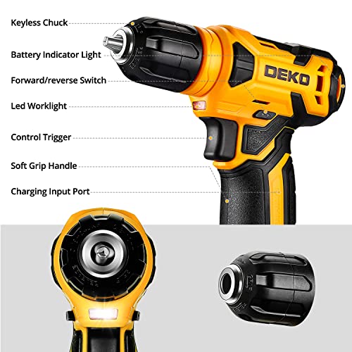 DEKOPRO 126 Piece Power Tool Combo Kits with 8V Cordless Drill, 10...