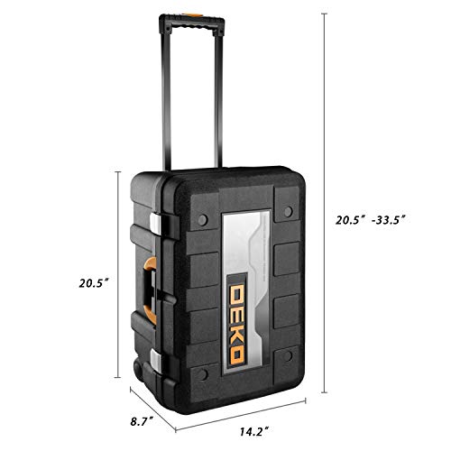 DEKOPRO 258 Piece Tool Sets Hand Tool Kit with Rolling Tool Box So...