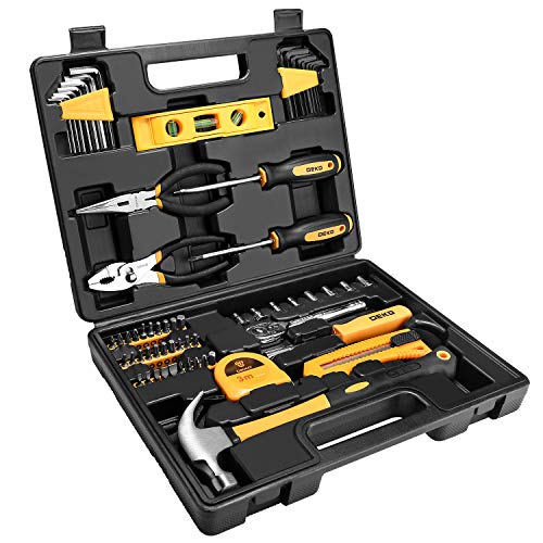 DEKOPRO 65 Piece Tool Set General Household Hand Tool Kit with Pla...
