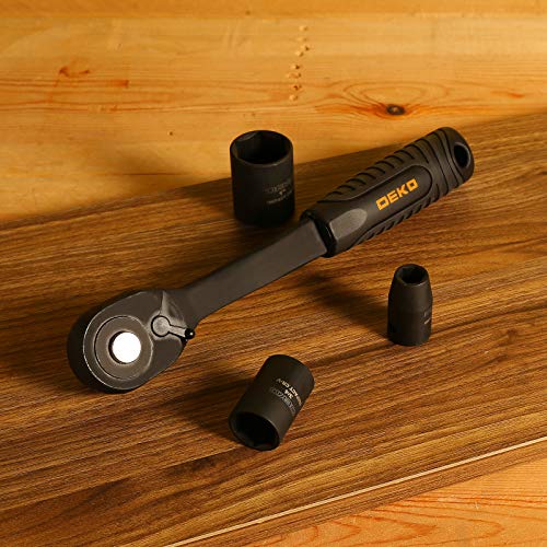 DEKOPRO 1/2-Inch Impact Socket Sets, 23 Pieces Drive Socket Set Me...