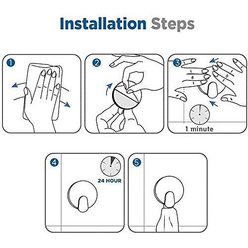 DELITON Adhesive Hooks - 4 Pack Towel/Coat Hooks Wall Hooks Stick ...