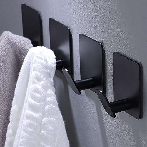DELITON Adhesive Hooks - 4 Pack Towel/Coat Hooks Wall Hooks Stick ...