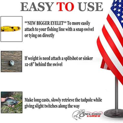 Delong Lures 6 Weedless Fishing Lures, pre-Rigged Worm Lures for ...