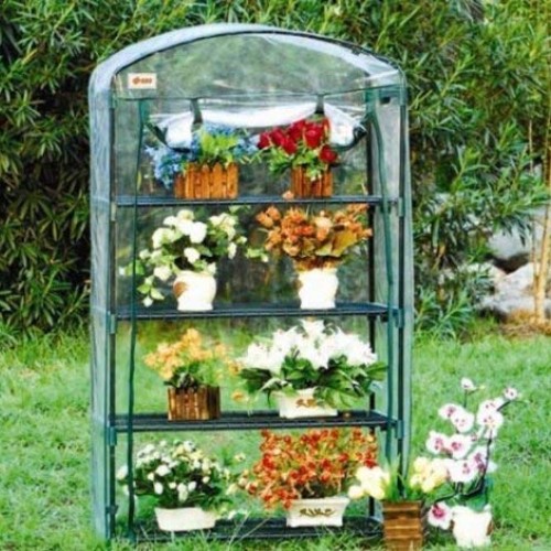 DELTA Canopies Garden Green House - 4 Tier Mini Hot House w Shelve...