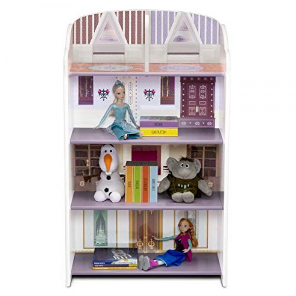 Delta Children Wooden Playhouse 4-Shelf Bookcase for Kids, Frozen II