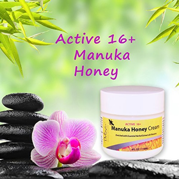 Deluvia Manuka Honey Cream Active 16+ 4oz Enriched with Manuka H...