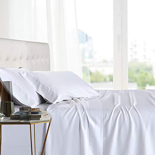 Silky Soft King Rayon Bamboo Sheets in Relaxing White Color; Authe...