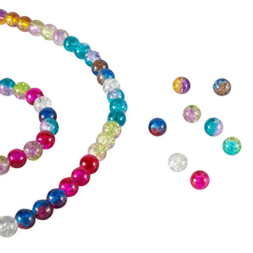 Deoot 400 PCS Glass Beads 8mm Handcrafted Crackle Lampwork Round B...