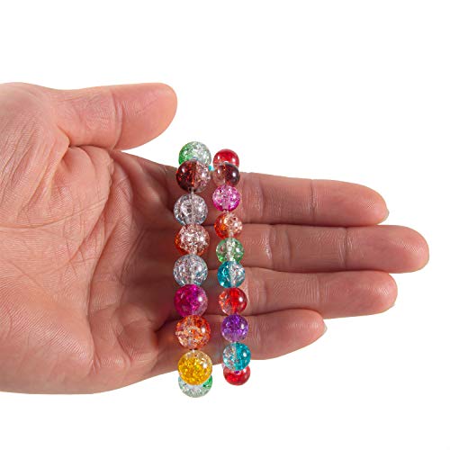 Deoot 500 PCS Crackle Beads 8mm Handcrafted Crackle Lampwork Round...