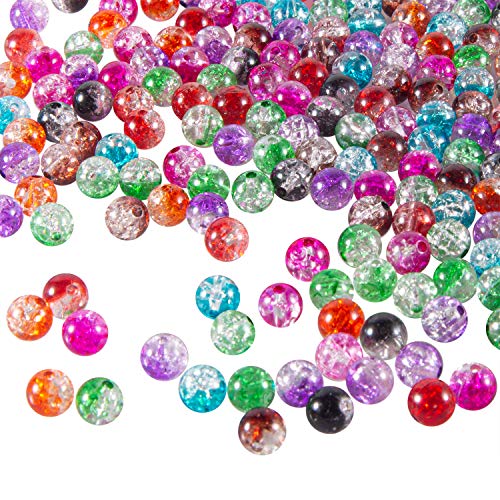 Deoot 500 PCS Crackle Beads 8mm Handcrafted Crackle Lampwork Round...
