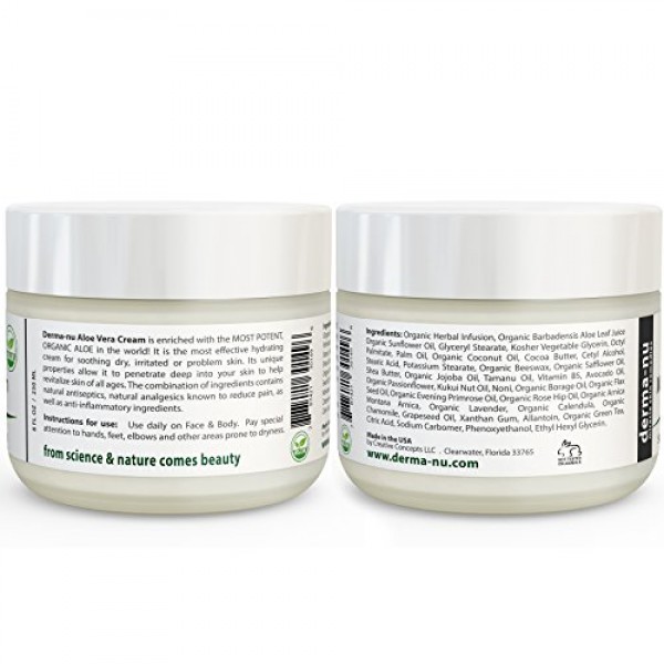 Aloe Vera Dry Skin Cream - Best Remedy Skin Repair Cream by Derma-...