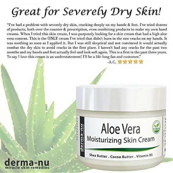 Aloe Vera Dry Skin Cream - Best Remedy Skin Repair Cream by Derma-...
