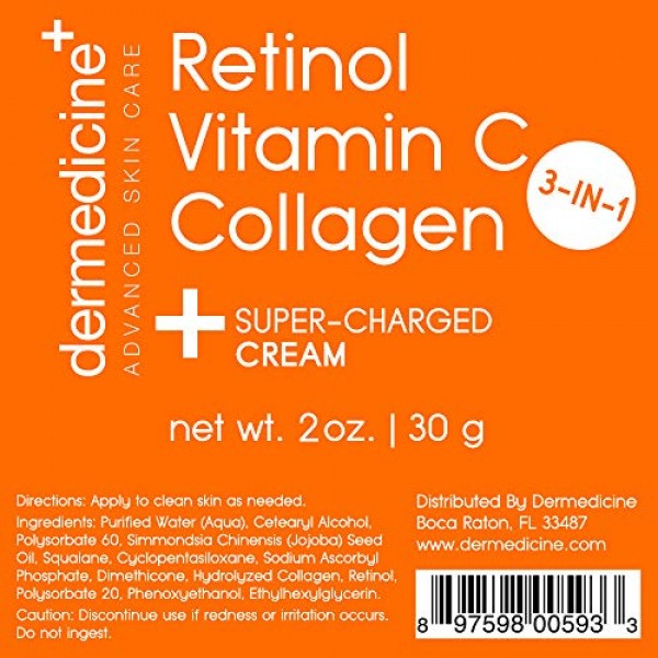 Vitamin C + Retinol + Collagen | Super Charged Anti-Aging Cream fo...