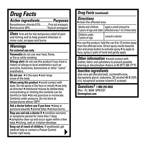 Dermoplast First Aid Spray, 2.75 Ounce Can, Antiseptic & Anestheti...