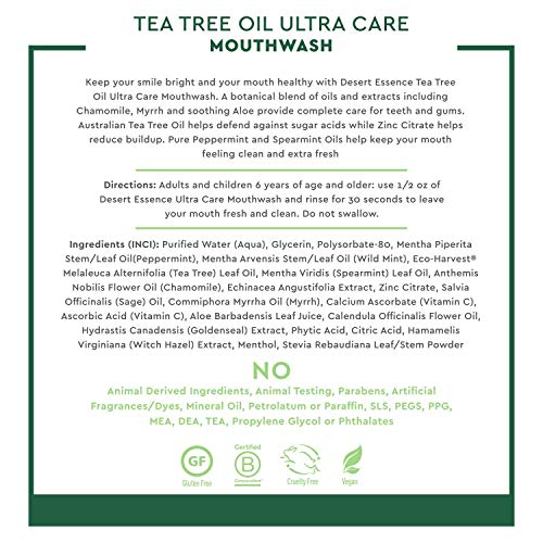 Desert Essence Natural Tea Tree Oil Ultra Care Mouthwash - Mega Mi...