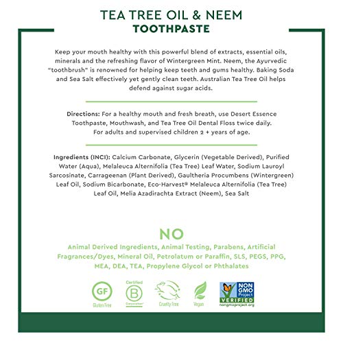 Desert Essence Tea Tree Oil & Neem Toothpaste - 6.25 Oz - Refreshi...