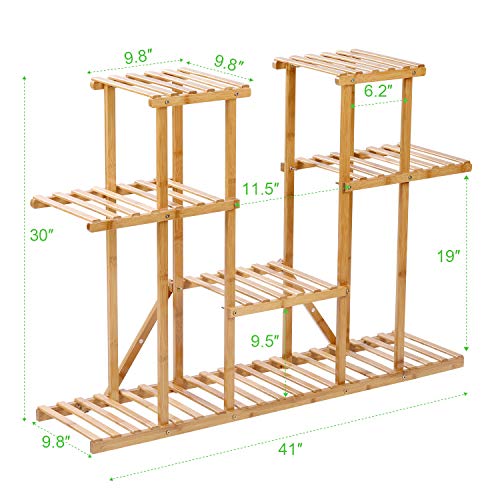 Bamboo Plant Stand Rack 4 Tier Indoor&Outdoor Multiple Flower Pot ...