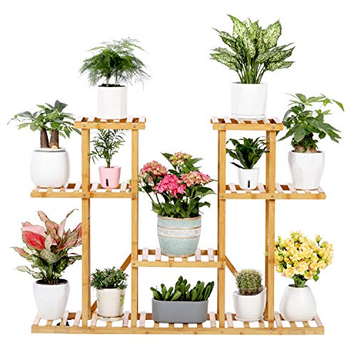 Bamboo Plant Stand Rack 4 Tier Indoor&Outdoor Multiple Flower Pot ...