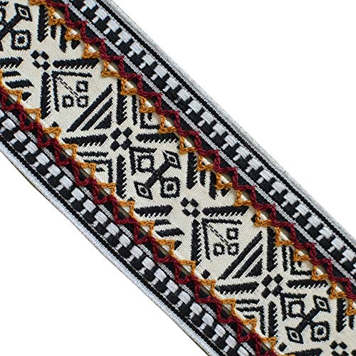JR 684 Jacquard Woven Bohemian Black Beige Ribbon Trim Tape 2 50...