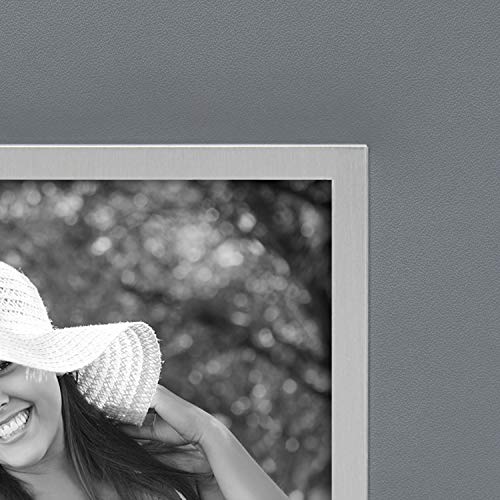 DesignOvation Sleek Faux Leather Gray Photo Album, Holds 100 5x7 o...