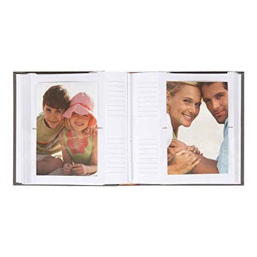 DesignOvation Sleek Faux Leather Gray Photo Album, Holds 100 5x7 o...