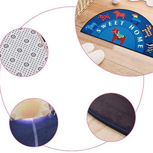 Fox 3D Printing Semi-circular Picnic Mat, Hand Drawn Cartoon Foxes...