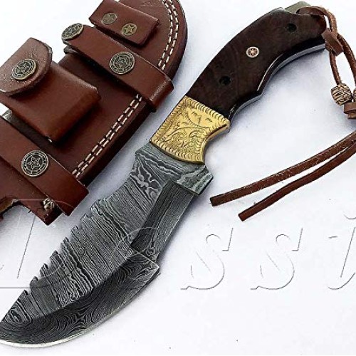 Damascus Steel fixed Blade Tracker Knife Hunting Camping outdoor S...