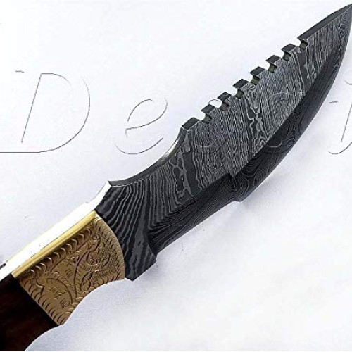 Damascus Steel fixed Blade Tracker Knife Hunting Camping outdoor S...