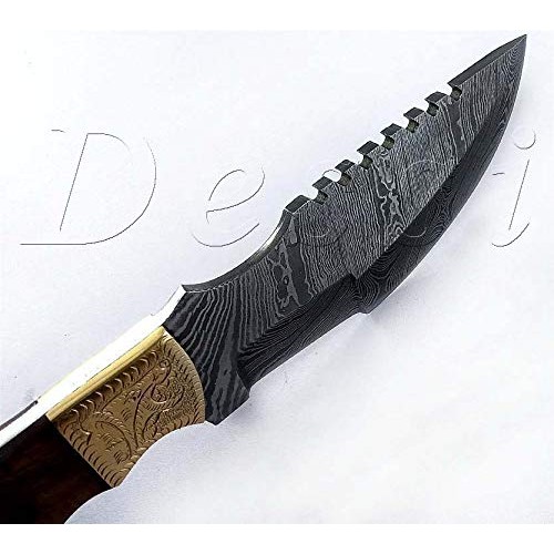 Damascus Steel fixed Blade Tracker Knife Hunting Camping outdoor S...