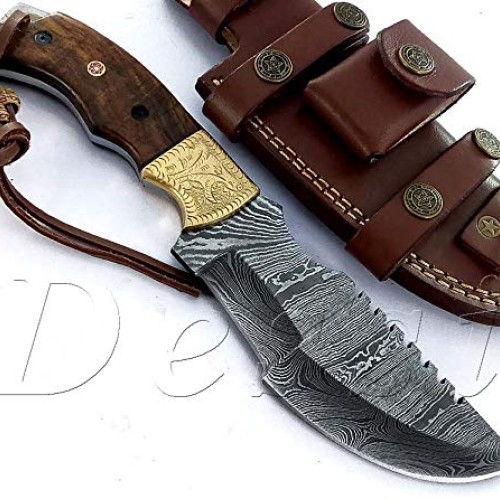 Damascus Steel fixed Blade Tracker Knife Hunting Camping outdoor S...