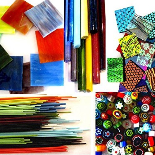 Devardi Glass COE 90 Fusing 1/2 Pound Combo Pack - Sheets, Stringe...