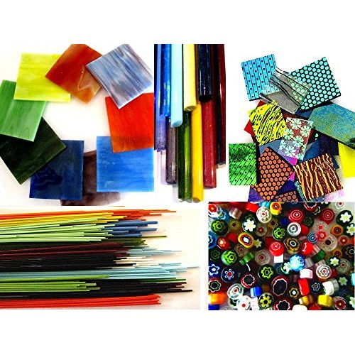 Devardi Glass COE 90 Fusing 1/2 Pound Combo Pack - Sheets, Stringe...