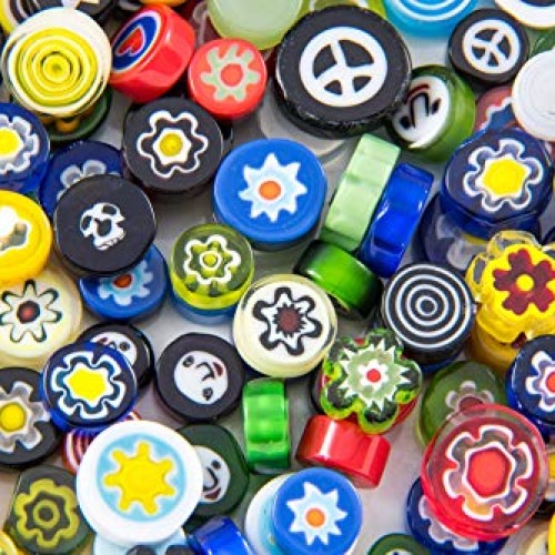 Devardi Glass COE 90 Premium Millefiori, 2 oz, Mix #1 Assorted Col...