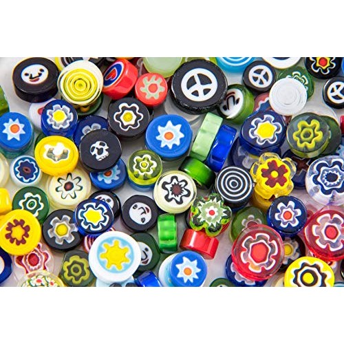 Devardi Glass COE 90 Premium Millefiori, 2 oz, Mix #1 Assorted Col...