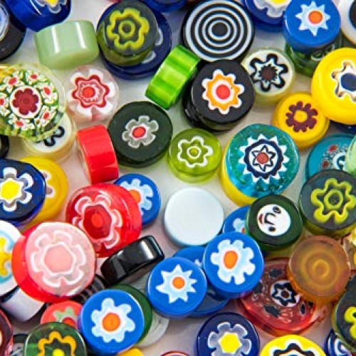 Devardi Glass COE 90 Premium Millefiori, 2 oz, Mix #1 Assorted Col...