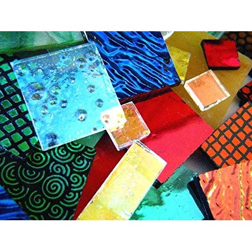 Devardi Glass Handmade 4+ oz COE 90 Dichroic & Fancy Sheet Mix - F...