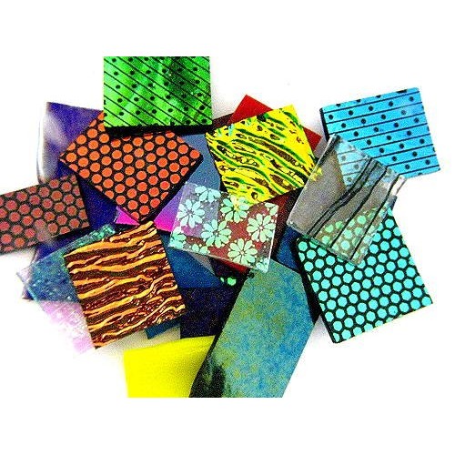 Devardi Glass Handmade 4+ oz COE 90 Dichroic & Fancy Sheet Mix - F...