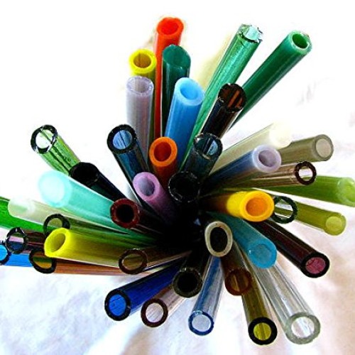 Devardi Glass Handmade Soft Glass COE 104 Mixed Color Tubing, 10 T...