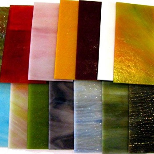 Devardi Glass Homemade COE 90 Dichroic & Fancy Sheet Glass Mix - F...