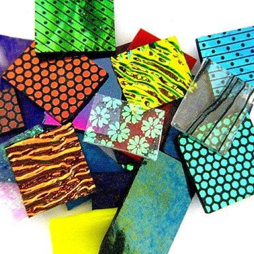 Devardi Glass Homemade COE 90 Dichroic & Fancy Sheet Glass Mix - F...