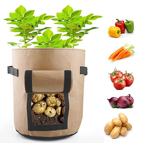 Develoo 3PCS Potato Growing Bag, 10 Gallon Planter Bags Planting P...