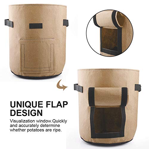Develoo 3PCS Potato Growing Bag, 10 Gallon Planter Bags Planting P...