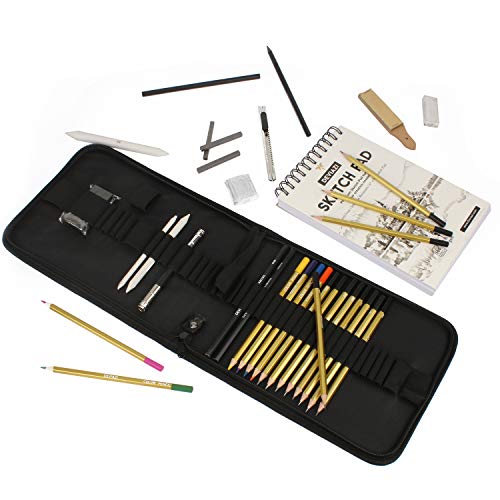 Deviazi 40-Piece Set Artist Drawing Pencils Sketching Set. Inclu...