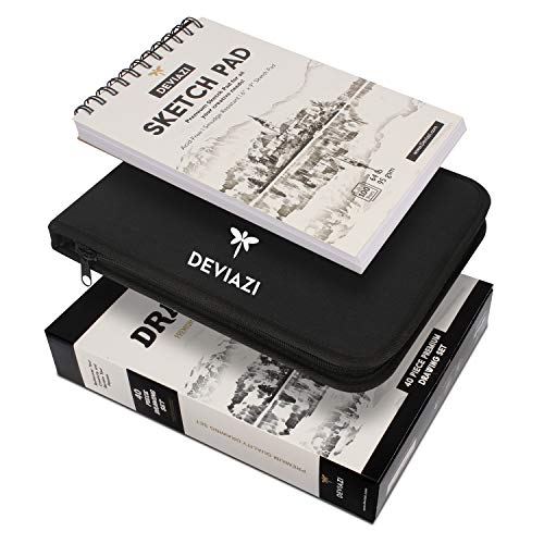 Deviazi 40-Piece Set Artist Drawing Pencils Sketching Set. Inclu...