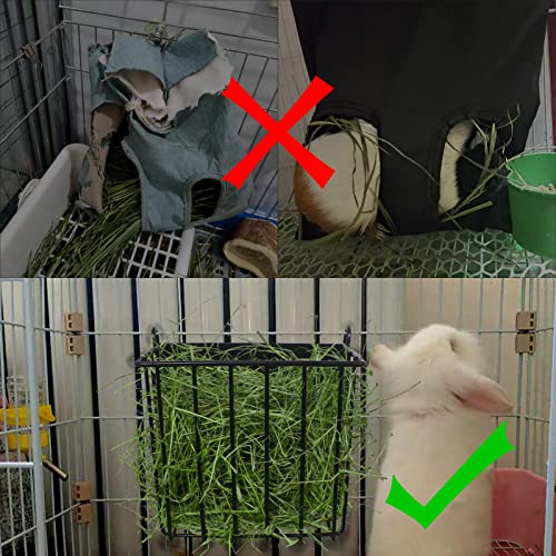 2PCS Rabbit Hay Feeder，Guinea Pig Hay Feeder with Heavy-Duty Meta...