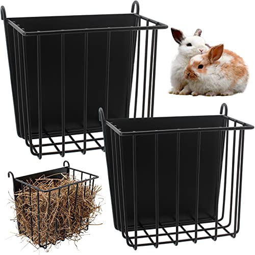 2PCS Rabbit Hay Feeder，Guinea Pig Hay Feeder with Heavy-Duty Meta...
