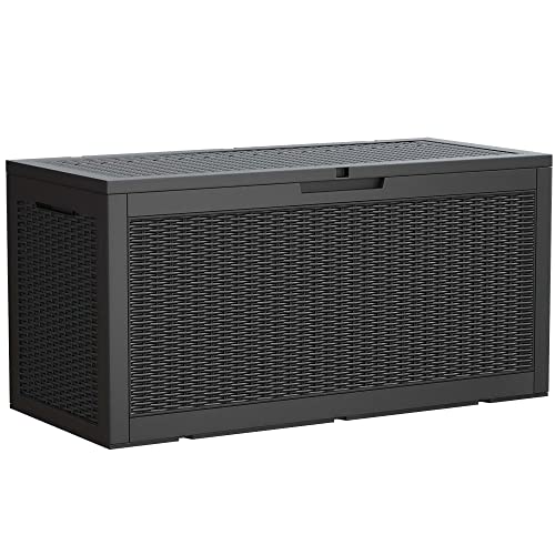Devoko 100 Gallon Waterproof Large Resin Deck Box Indoor Outdoor L...